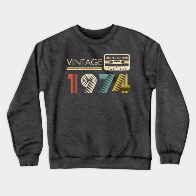 Vintage 1974 Limited Edition Cassette Crewneck Sweatshirt by louismcfarland